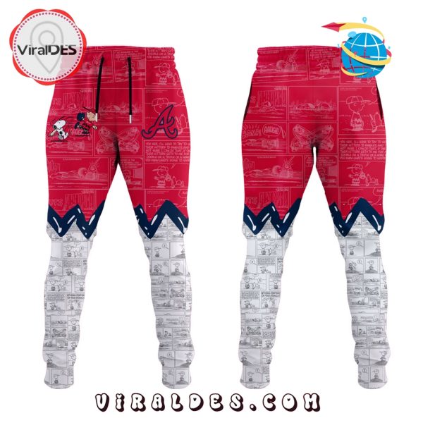 Atlanta Braves 75th Anniversary Peanuts Red Hoodie, Jogger, Cap