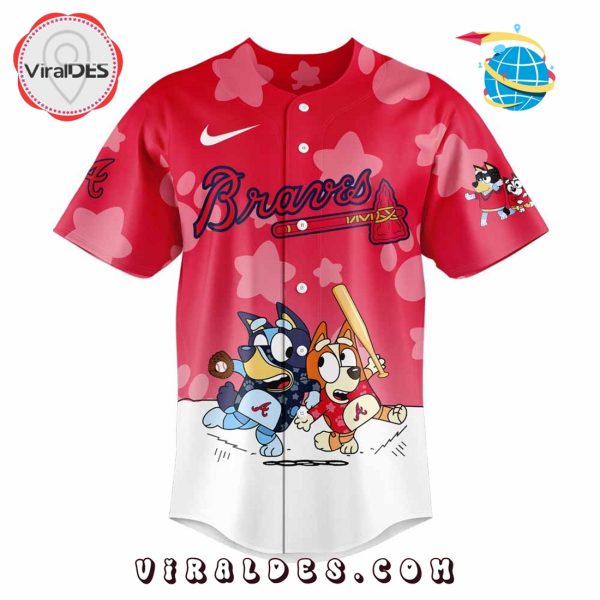 Atlanta Braves x Bluey and Bingo Red Baseball Jersey