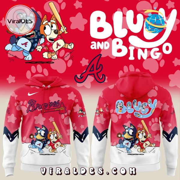 Atlanta Braves x Bluey and Bingo Red Hoodie, Jogger, Cap