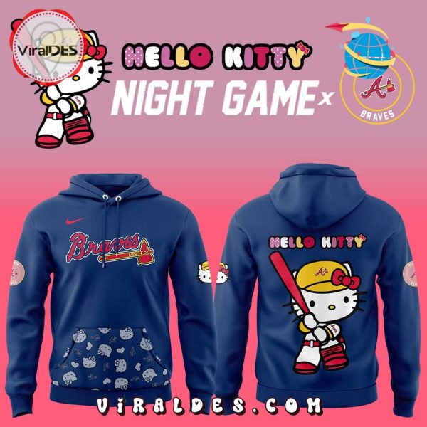 Atlanta Braves x Hello Kitty Night Game Blue Hoodie, Cap