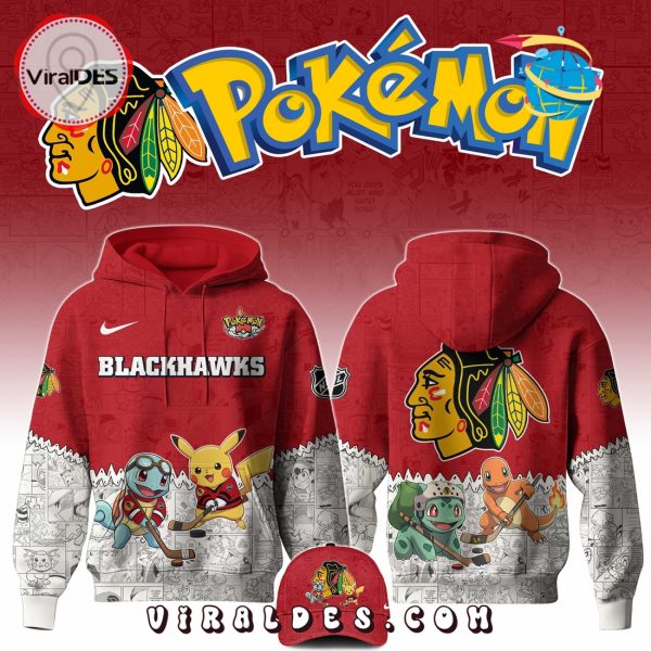 Chicago Blackhawks NHL x Pokemon 2025 Hoodie, Pants