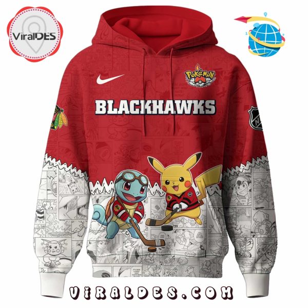Chicago Blackhawks NHL x Pokemon 2025 Hoodie, Pants