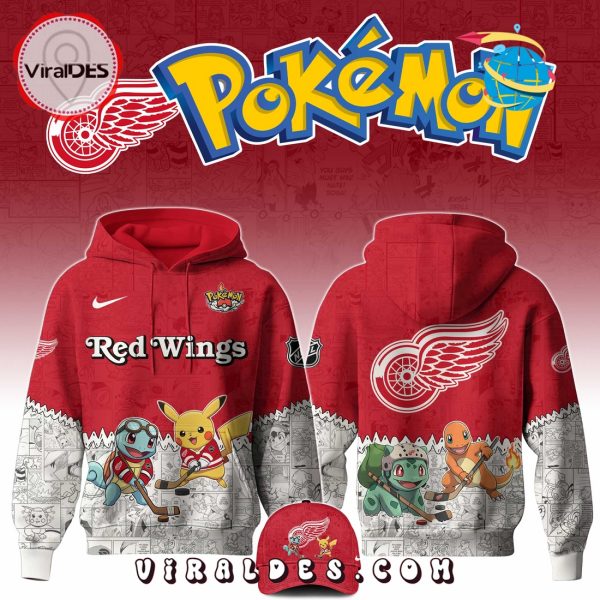 Detroit Red Wings NHL x Pokemon 2025 Hoodie, Pants