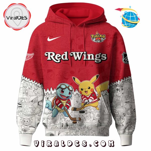 Detroit Red Wings NHL x Pokemon 2025 Hoodie, Pants