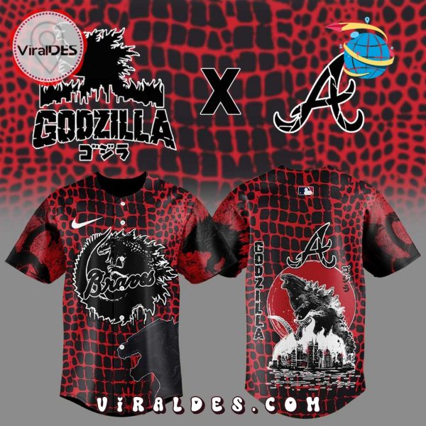 MLB Atlanta Braves x Godzilla Baseball Jersey