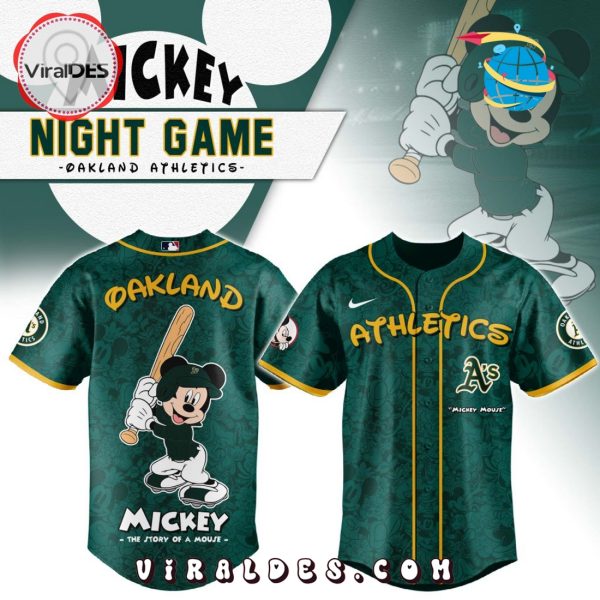 MLB Oakland Athletics x Mickey Mouse Baseball Jersey