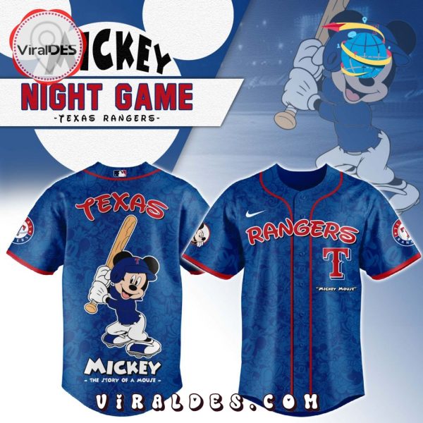 MLB Texas Rangers x Mickey Mouse Baseball Jersey