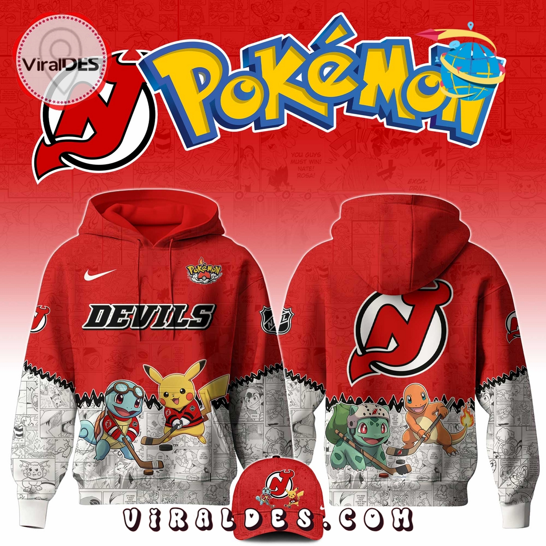 New Jersey Devils NHL x Pokemon 2025 Hoodie, Pants New Jersey Devils NHL x Pokemon 2025 Hoodie, Pants