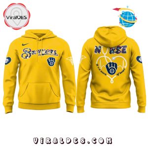 Milwaukee Brewers 2025 Nurses Night Gold Hoodie, Long Pants