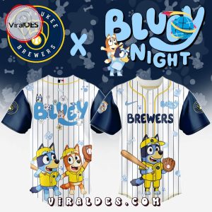 Milwaukee Brewers MLB Bluey And Bingo 2025 Baseball Jersey