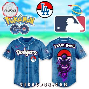 Los Angeles Dodgers x Pokemon Go Gengar Baseball Jersey