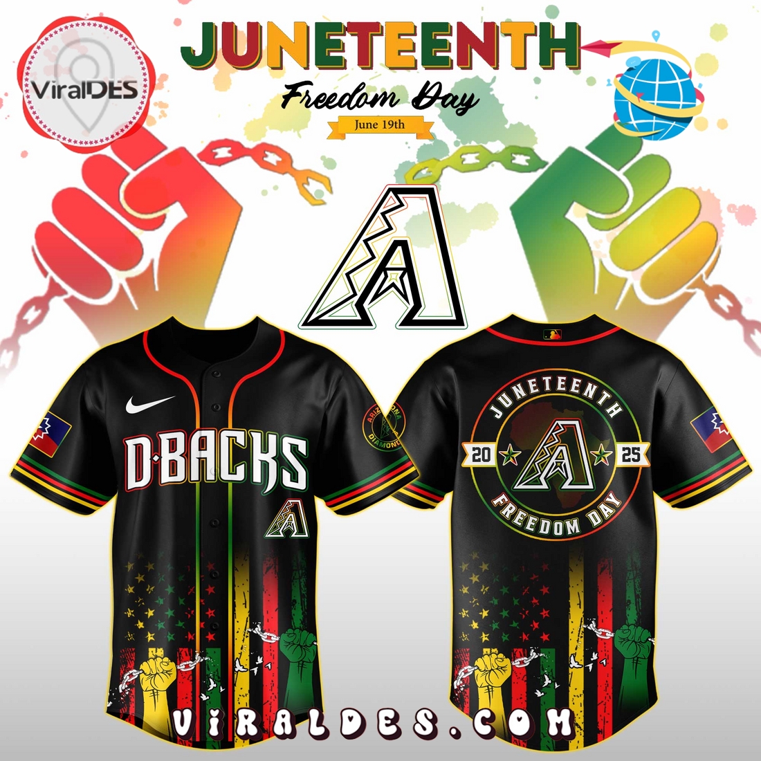 Arizona Diamondbacks x 2025 Juneteenth Day Jersey Arizona Diamondbacks x 2025 Juneteenth Day Jersey