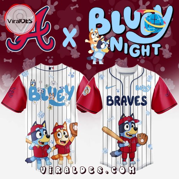Atlanta Braves MLB Bluey And Bingo 2025 Baseball Jersey