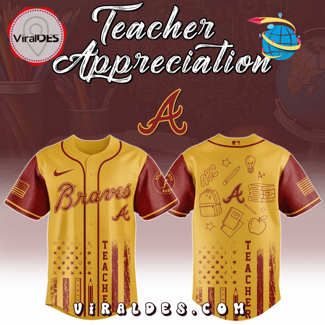 Atlanta Braves MLB x Teacher Appreciation Day Jersey Atlanta Braves MLB x Teacher Appreciation Day Jersey