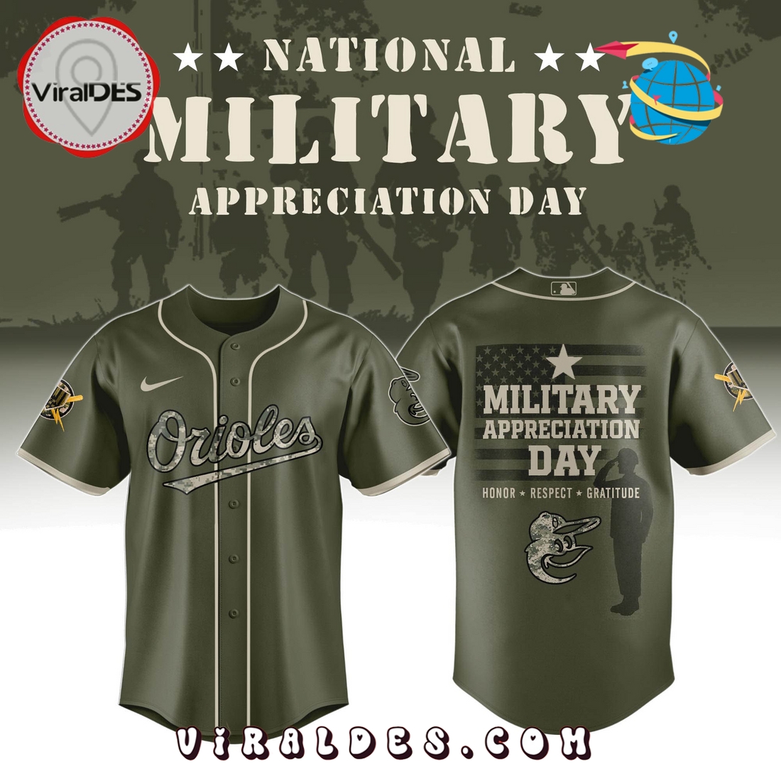 Baltimore Orioles MLB Military Appreciation Day Baseball Jersey Baltimore Orioles MLB Military Appreciation Day Baseball Jersey