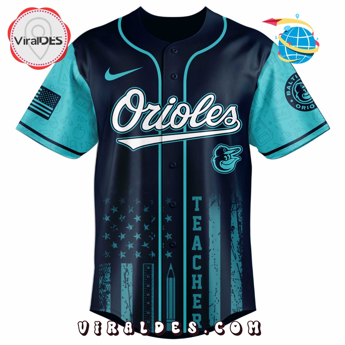 Baltimore Orioles MLB x Teacher Appreciation Day Baseball Jersey Baltimore Orioles MLB x Teacher Appreciation Day Baseball Jersey