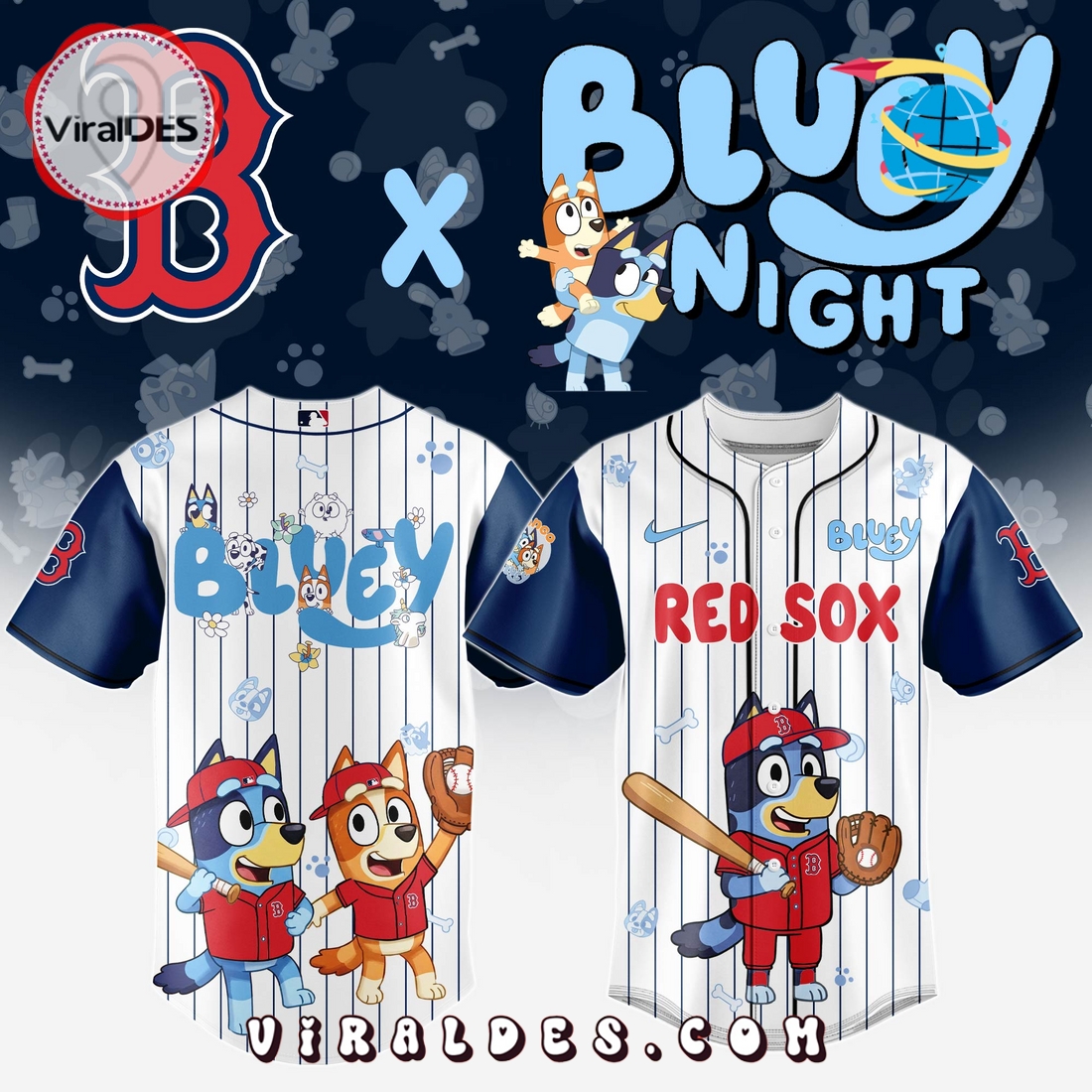 Boston Red Sox MLB Bluey And Bingo 2025 Baseball Jersey Boston Red Sox MLB Bluey And Bingo 2025 Baseball Jersey
