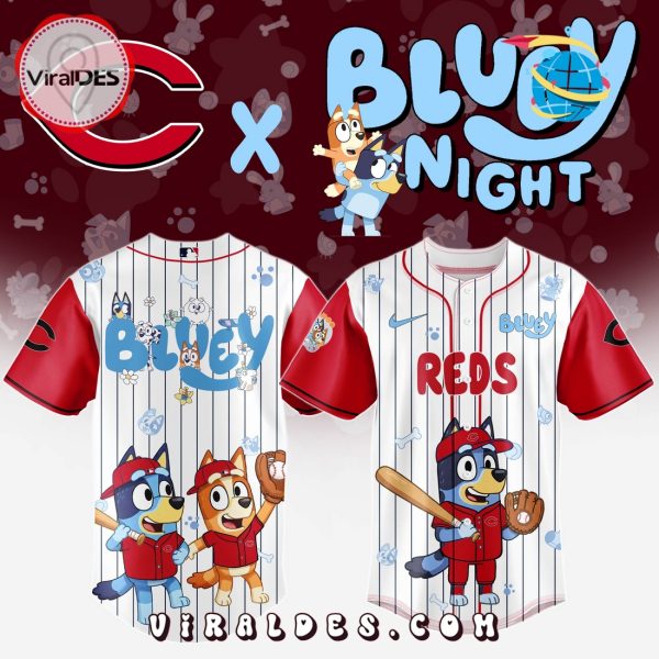 Cincinnati Reds MLB Bluey And Bingo 2025 Baseball Jersey