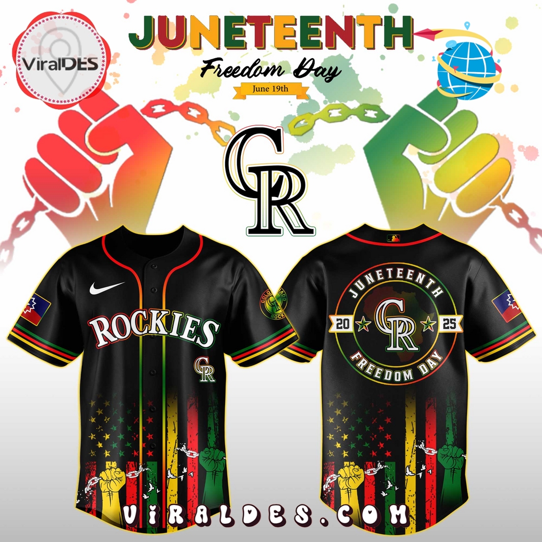Colorado Rockies x 2025 Juneteenth Day Jersey Colorado Rockies x 2025 Juneteenth Day Jersey