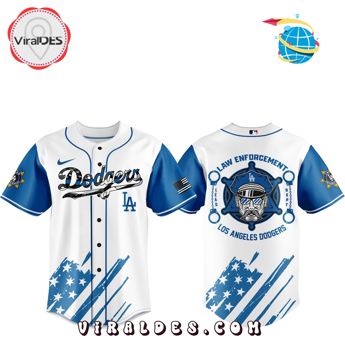 Dodgers x Law Enforcement Appreciation Baseball Jersey Dodgers x Law Enforcement Appreciation Baseball Jersey