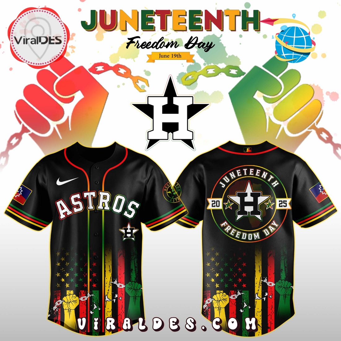 Houston Astros x 2025 Juneteenth Day Jersey Houston Astros x 2025 Juneteenth Day Jersey
