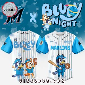 Miami Marlins MLB Bluey And Bingo 2025 Baseball Jersey