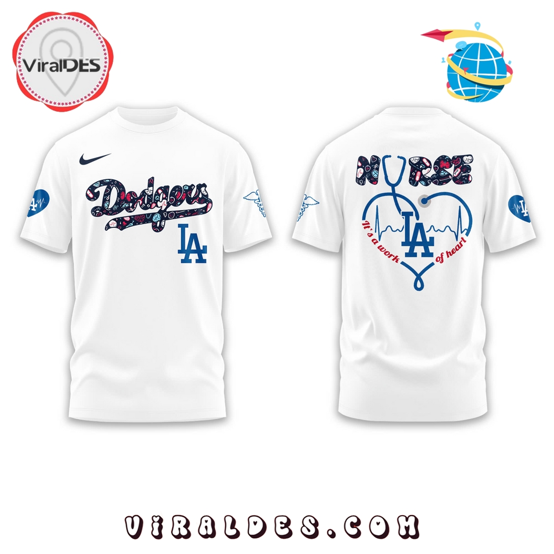 LA Dodgers x Nurses Night 2025 White Hoodie LA Dodgers x Nurses Night 2025 White Hoodie