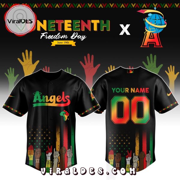 Los Angeles Angels Custom MLB Juneteenth Baseball Jersey