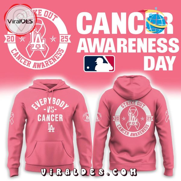 Los Angeles Dodgers Everybody vs Cancer Awareness Hoodie