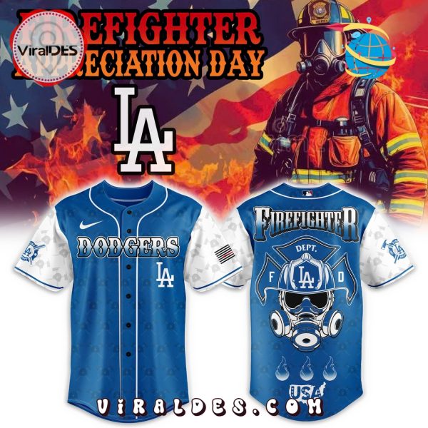 Los Angeles Dodgers Firefighter Appreciation Day Baseball Jersey