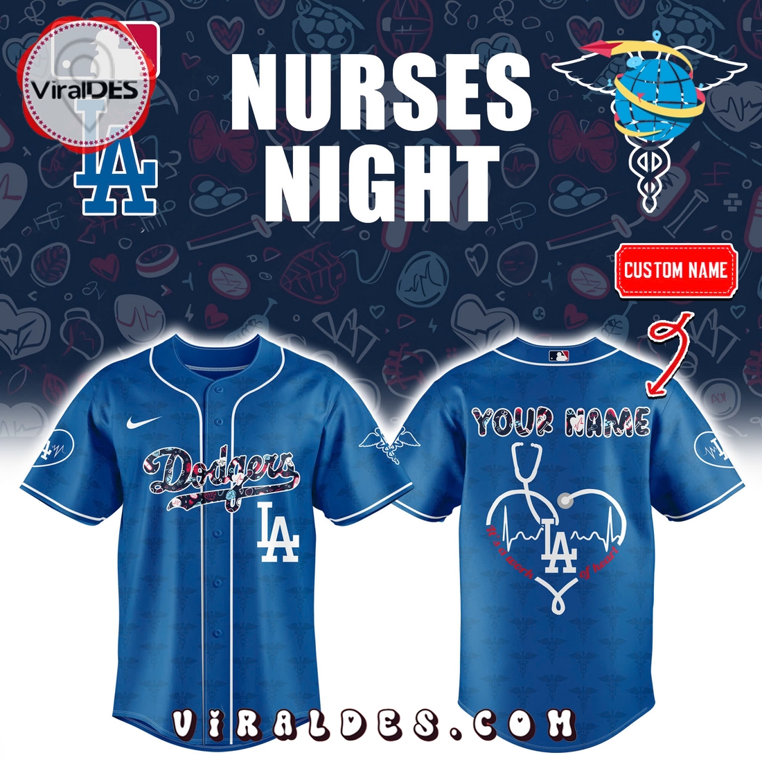 Los Angeles Dodgers MLB Nurses Night Baseball Jersey Los Angeles Dodgers MLB Nurses Night Baseball Jersey
