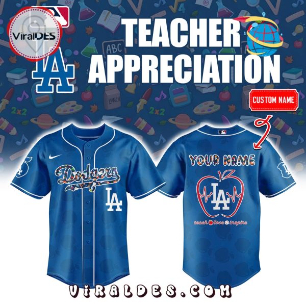 Los Angeles Dodgers Personalized Teacher Night Baseball Jersey