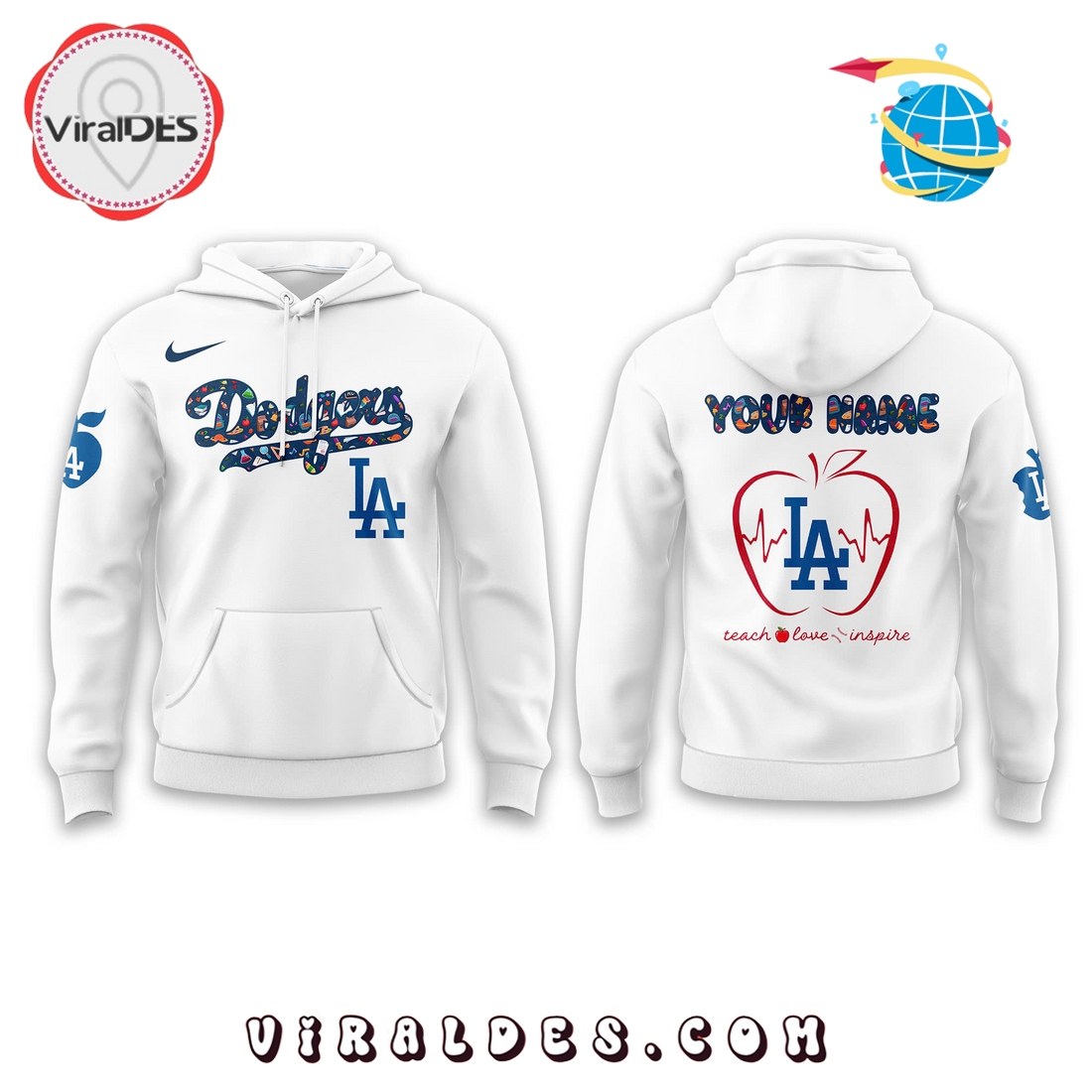 Los Angeles Dodgers Teacher Night Custom Hoodie Los Angeles Dodgers Teacher Night Custom Hoodie