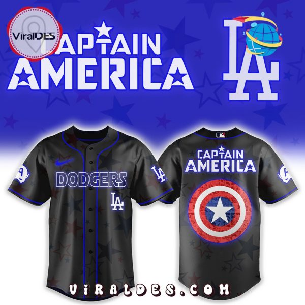 Los Angeles Dodgers x Captain America Avengers Baseball Jersey