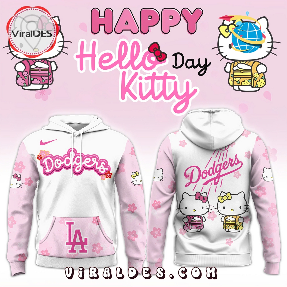 Los Angeles Dodgers x Hello Kitty 2025 Hoodie, Long Pants Los Angeles Dodgers x Hello Kitty 2025 Hoodie, Long Pants
