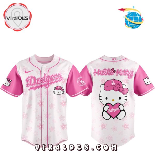 Los Angeles Dodgers x Hello Kitty Pink Baseball Jersey