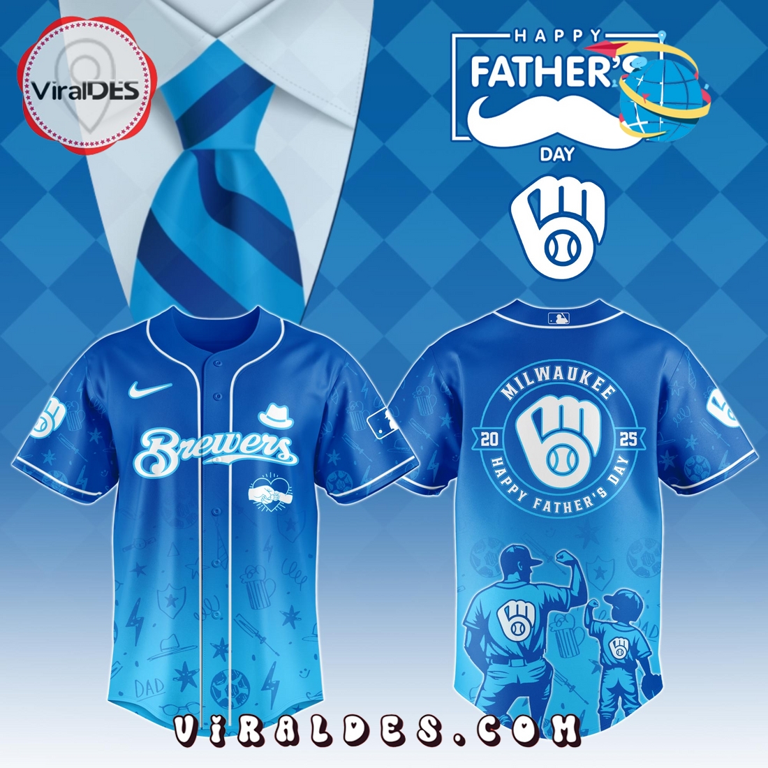 Milwaukee Brewers 2025 Father’s Day Baseball Jersey Milwaukee Brewers 2025 Father’s Day Baseball Jersey