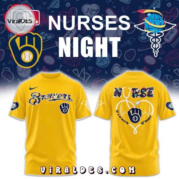 Milwaukee Brewers 2025 Nurses Night Hoodie – Gold