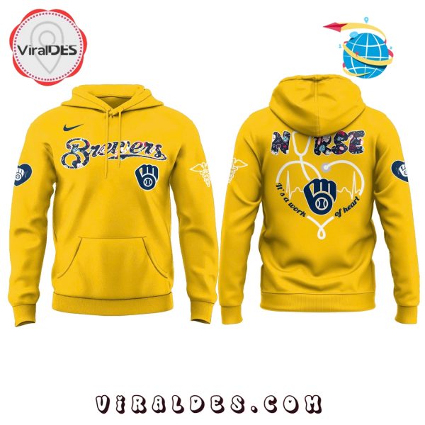 Milwaukee Brewers 2025 Nurses Night Hoodie – Gold