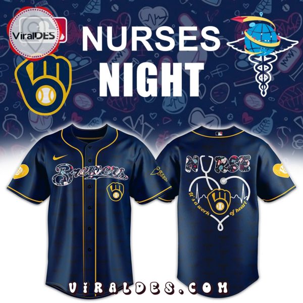 Milwaukee Brewers 2025 Nurses Night Navy Baseball Jersey