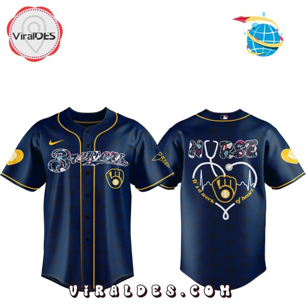 Milwaukee Brewers 2025 Nurses Night Navy Baseball Jersey