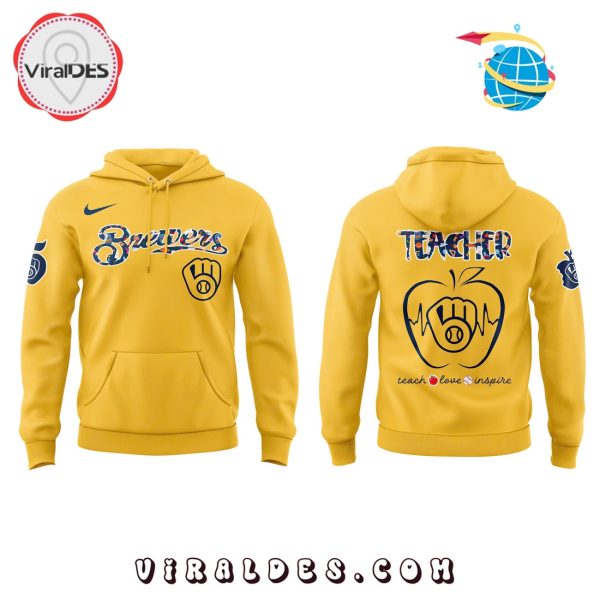 Milwaukee Brewers 2025 Teacher Night Gold Hoodie, Long Pants