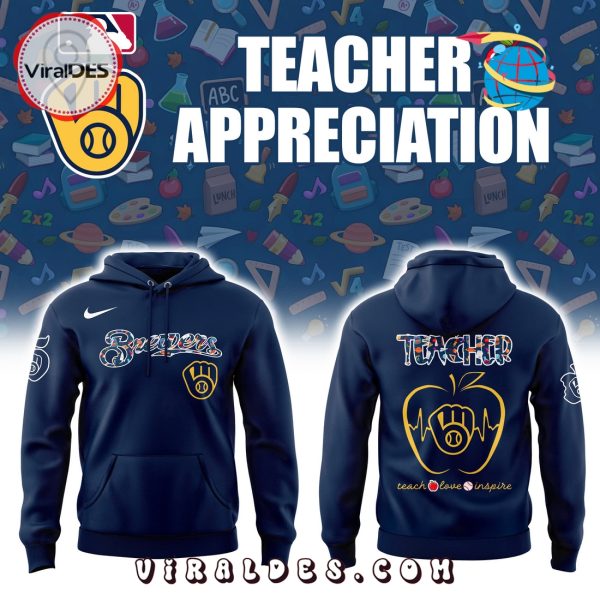 Milwaukee Brewers 2025 Teacher Night Hoodie – Navy