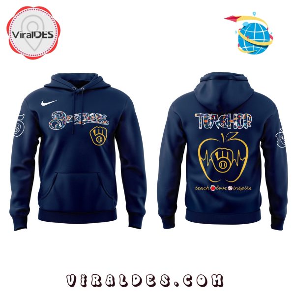 Milwaukee Brewers 2025 Teacher Night Hoodie – Navy