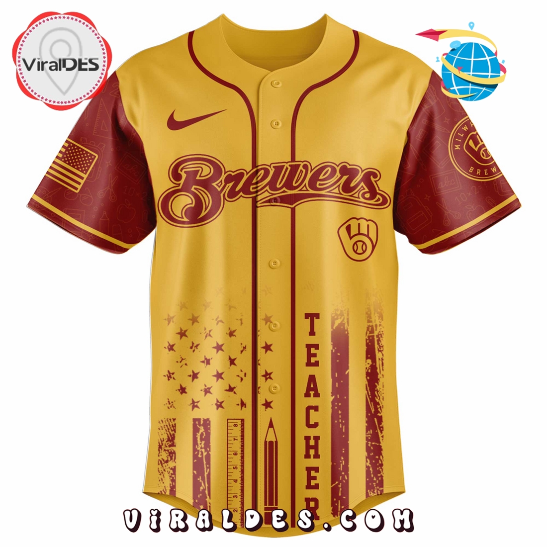 Milwaukee Brewers MLB x Teacher Appreciation Day Jersey Milwaukee Brewers MLB x Teacher Appreciation Day Jersey