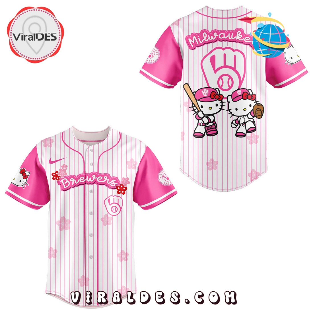 Milwaukee Brewers x Hello Kitty 2025 Pink Baseball Jersey Milwaukee Brewers x Hello Kitty 2025 Pink Baseball Jersey