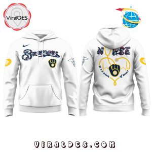 Milwaukee Brewers 2025 Nurses Night White Hoodie, Long Pants