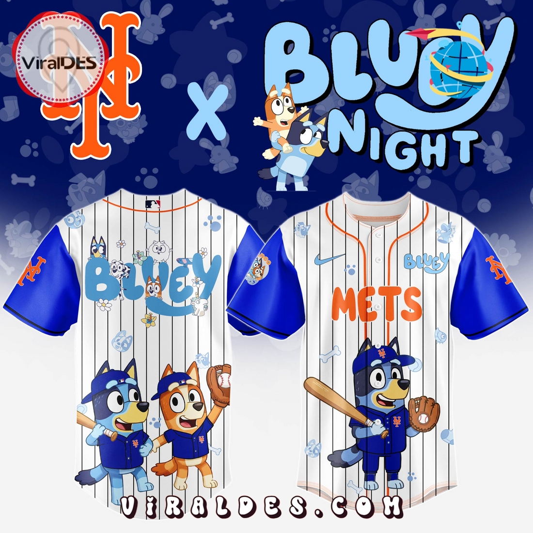 New York Mets MLB Bluey And Bingo 2025 Baseball Jersey New York Mets MLB Bluey And Bingo 2025 Baseball Jersey