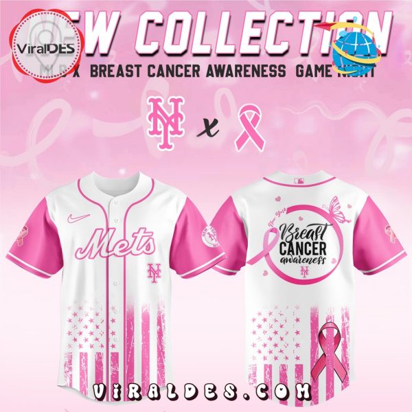 New York Mets x Breast Cancer Awareness Game Night Baseball Jersey