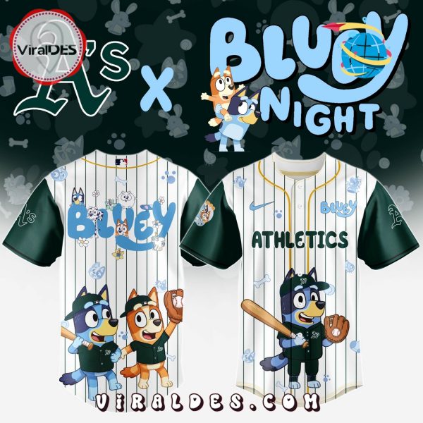 Oakland Athletics MLB Bluey And Bingo 2025 Baseball Jersey